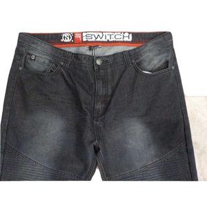 Switch Moto Jeans Dark Blue Factory Fade Mens 42x32